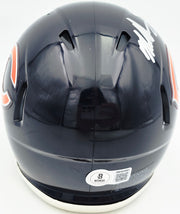 Mike Singletary Autographed Chicago Bears Blue Speed Mini Helmet Beckett BAS Witness Stock #261919