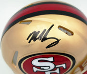 Mike Singletary Autographed San Francisco 49ers Gold 1996-08 Throwback Speed Mini Helmet Beckett BAS Witness Stock #261920