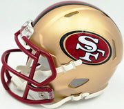 Mike Singletary Autographed San Francisco 49ers Gold 1996-08 Throwback Speed Mini Helmet Beckett BAS Witness Stock #261920