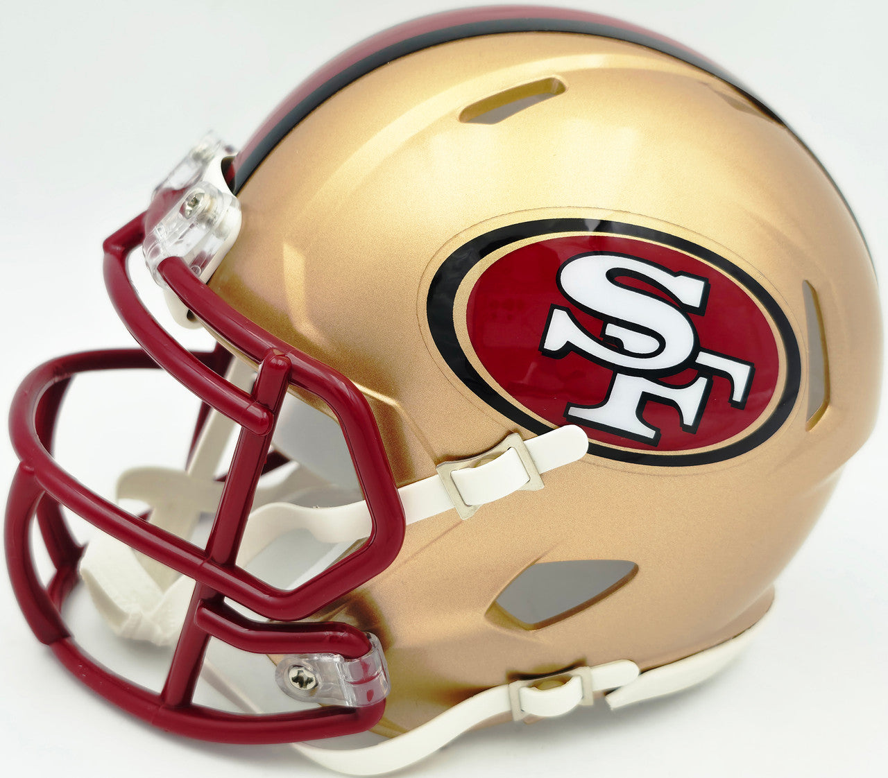 Mike Singletary Autographed San Francisco 49ers Gold 1996-08 Throwback Speed Mini Helmet Beckett BAS Witness Stock #261920
