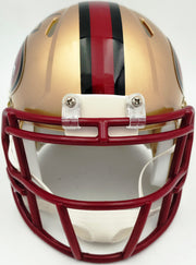 Mike Singletary Autographed San Francisco 49ers Gold 1996-08 Throwback Speed Mini Helmet Beckett BAS Witness Stock #261920