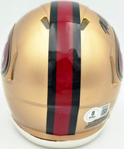 Mike Singletary Autographed San Francisco 49ers Gold 1996-08 Throwback Speed Mini Helmet Beckett BAS Witness Stock #261920