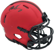 Mike Singletary Autographed San Francisco 49ers Rave Red Speed Mini Helmet Beckett BAS Witness Stock #261921