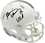 Brian Urlacher Autographed Chicago Bears White 2024 Salute To Service Speed Mini Helmet "USA" Beckett BAS Witness Stock #261927