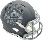 Brian Urlacher Autographed Hall of Fame Slate Gray Speed Mini Helmet "HOF 18" Beckett BAS Witness Stock #261928