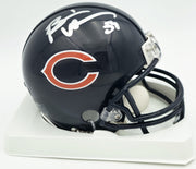Brian Urlacher & Dan Hampton Autographed Chicago Bears Blue Mini Helmet Beckett BAS Witness Stock #261929