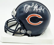 Brian Urlacher & Dan Hampton Autographed Chicago Bears Blue Mini Helmet Beckett BAS Witness Stock #261929