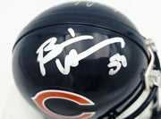 Brian Urlacher & Dan Hampton Autographed Chicago Bears Blue Mini Helmet Beckett BAS Witness Stock #261929