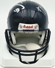 Brian Urlacher & Dan Hampton Autographed Chicago Bears Blue Mini Helmet Beckett BAS Witness Stock #261929