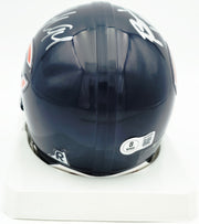 Brian Urlacher & Dan Hampton Autographed Chicago Bears Blue Mini Helmet Beckett BAS Witness Stock #261929