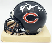 Brian Urlacher & Dan Hampton Autographed Chicago Bears Blue Mini Helmet Beckett BAS Witness Stock #261930