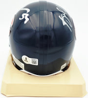 Brian Urlacher & Dan Hampton Autographed Chicago Bears Blue Mini Helmet Beckett BAS Witness Stock #261930