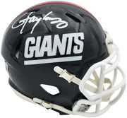Lawrence Taylor Autographed New York Giants Blue 1980-99 Throwback Speed Mini Helmet Beckett BAS Witness Stock #261941