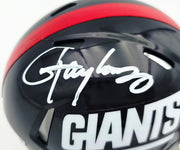 Lawrence Taylor Autographed New York Giants Blue 1980-99 Throwback Speed Mini Helmet Beckett BAS Witness Stock #261941