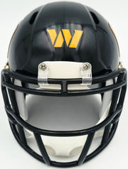 Mike Sainristil Autographed Washington Commanders Black 2022 Alternate Speed Mini Helmet Beckett BAS Witness Stock #261954