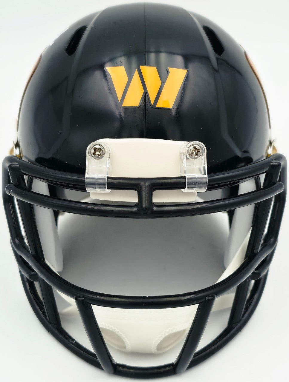 Mike Sainristil Autographed Washington Commanders Black 2022 Alternate Speed Mini Helmet Beckett BAS Witness Stock #261954
