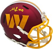 Mike Sainristil Autographed Washington Commanders Maroon 2025 Alternate Speed Mini Helmet Beckett BAS Witness Stock #261955