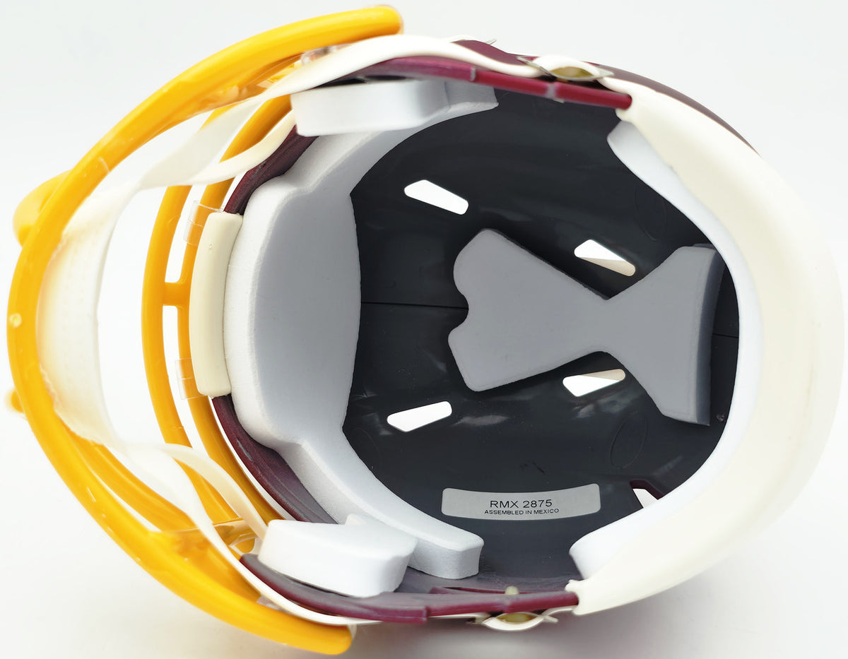 Mike Sainristil Autographed Washington Commanders Maroon 2025 Alternate Speed Mini Helmet Beckett BAS Witness Stock #261955