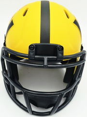 Mike Sainristil Autographed Washington Commanders Rave Yellow Speed Mini Helmet Beckett BAS Witness Stock #261956