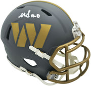 Mike Sainristil Autographed Washington Commanders Slate Silver Speed Mini Helmet Beckett BAS Witness Stock #261957