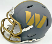 Mike Sainristil Autographed Washington Commanders Slate Silver Speed Mini Helmet Beckett BAS Witness Stock #261957