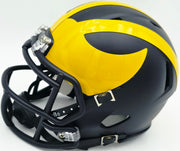 Mike Sainristil Autographed Michigan Wolverines Blue Speed Mini Helmet "23 Natl Champs" Beckett BAS Witness Stock #261959