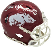 Dan Hampton Autographed Arkansas Razorbacks Red Speed Mini Helmet Beckett BAS Witness Stock #261960