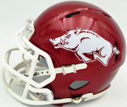 Dan Hampton Autographed Arkansas Razorbacks Red Speed Mini Helmet Beckett BAS Witness Stock #261960