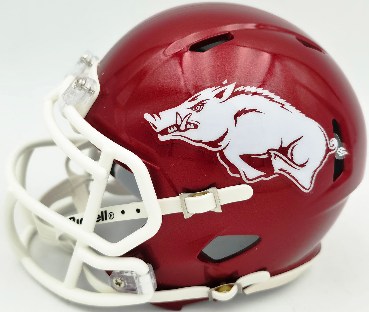 Dan Hampton Autographed Arkansas Razorbacks Red Speed Mini Helmet Beckett BAS Witness Stock #261960