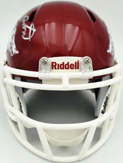 Dan Hampton Autographed Arkansas Razorbacks Red Speed Mini Helmet Beckett BAS Witness Stock #261960