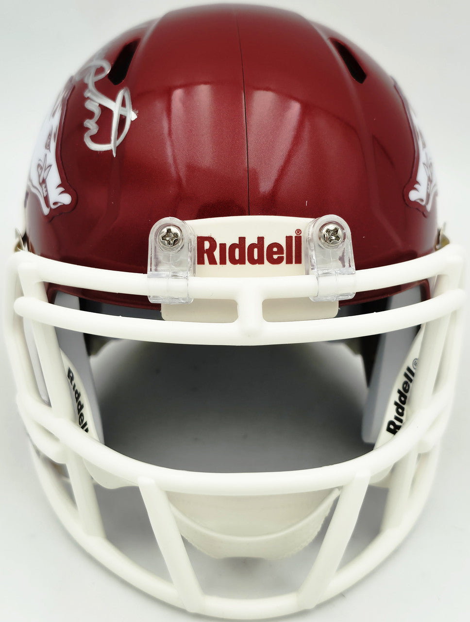 Dan Hampton Autographed Arkansas Razorbacks Red Speed Mini Helmet Beckett BAS Witness Stock #261960