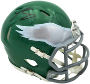 LeSean McCoy Autographed Philadelphia Eagles Green 2023 Alternate Speed Mini Helmet (In Black) Beckett BAS Witness Stock #261962