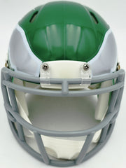 LeSean McCoy Autographed Philadelphia Eagles Green 2023 Alternate Speed Mini Helmet (In Silver) Beckett BAS Witness Stock #261963