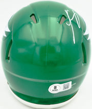 LeSean McCoy Autographed Philadelphia Eagles Green 2023 Alternate Speed Mini Helmet (In Silver) Beckett BAS Witness Stock #261963