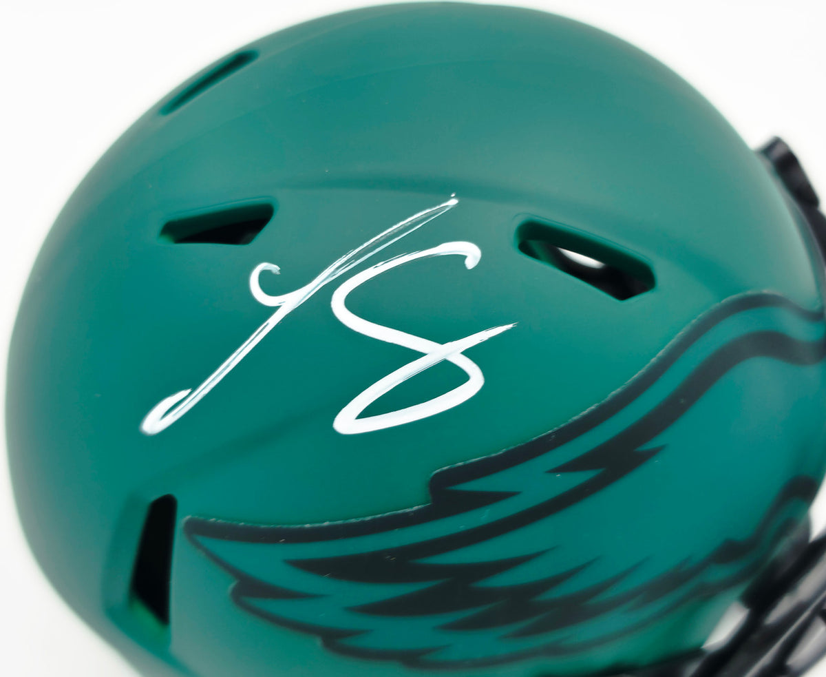 LeSean McCoy Autographed Philadelphia Eagles Rave Green Speed Mini Helmet Beckett BAS Witness Stock #261964