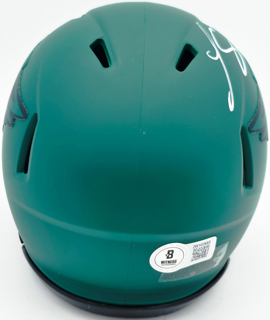 LeSean McCoy Autographed Philadelphia Eagles Rave Green Speed Mini Helmet Beckett BAS Witness Stock #261964