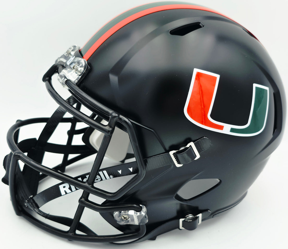 Bernie Kosar Autographed Miami Hurricanes Black Nights Alternate Full Size Speed Replica Helmet JSA Witness Stock #261870