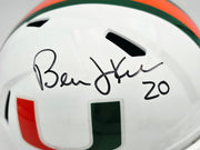 Bernie Kosar Autographed Miami Hurricanes White Traditional Full Size Speed Replica Helmet JSA Witness Stock #261871