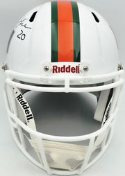 Bernie Kosar Autographed Miami Hurricanes White Traditional Full Size Speed Replica Helmet JSA Witness Stock #261871