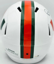 Bernie Kosar Autographed Miami Hurricanes White Traditional Full Size Speed Replica Helmet JSA Witness Stock #261871