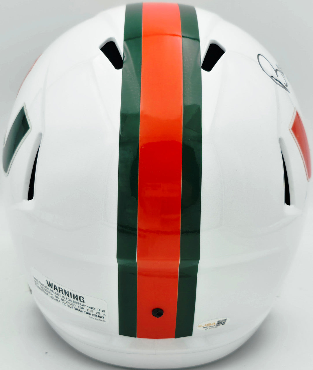 Bernie Kosar Autographed Miami Hurricanes White Traditional Full Size Speed Replica Helmet JSA Witness Stock #261871