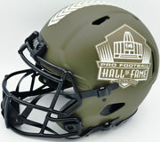 Brian Urlacher Autographed Chicago Bears Army Green Salute To Service Full Size Speed Authentic Helmet Chicago Bears "HOF 18 & God Bless Our Troops" Beckett BAS Witness Stock #261931