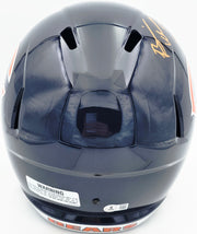 Brian Urlacher Autographed Chicago Bears Blue Full Size Speed Replica Helmet (In Orange) "HOF 18" Beckett BAS Witness Stock #261932