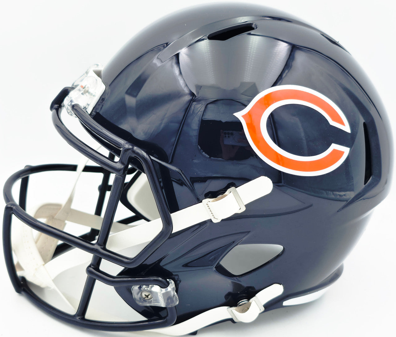 Brian Urlacher Autographed Chicago Bears Blue Full Size Speed Replica Helmet (In White) "HOF 18" Beckett BAS Witness Stock #261933