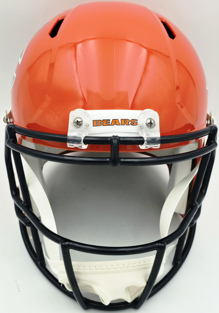 Brian Urlacher Autographed Chicago Bears Orange Full Size Speed Replica Helmet "HOF 18" Beckett BAS Witness Stock #261934
