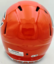 Brian Urlacher Autographed Chicago Bears Orange Full Size Speed Replica Helmet "HOF 18" Beckett BAS Witness Stock #261934