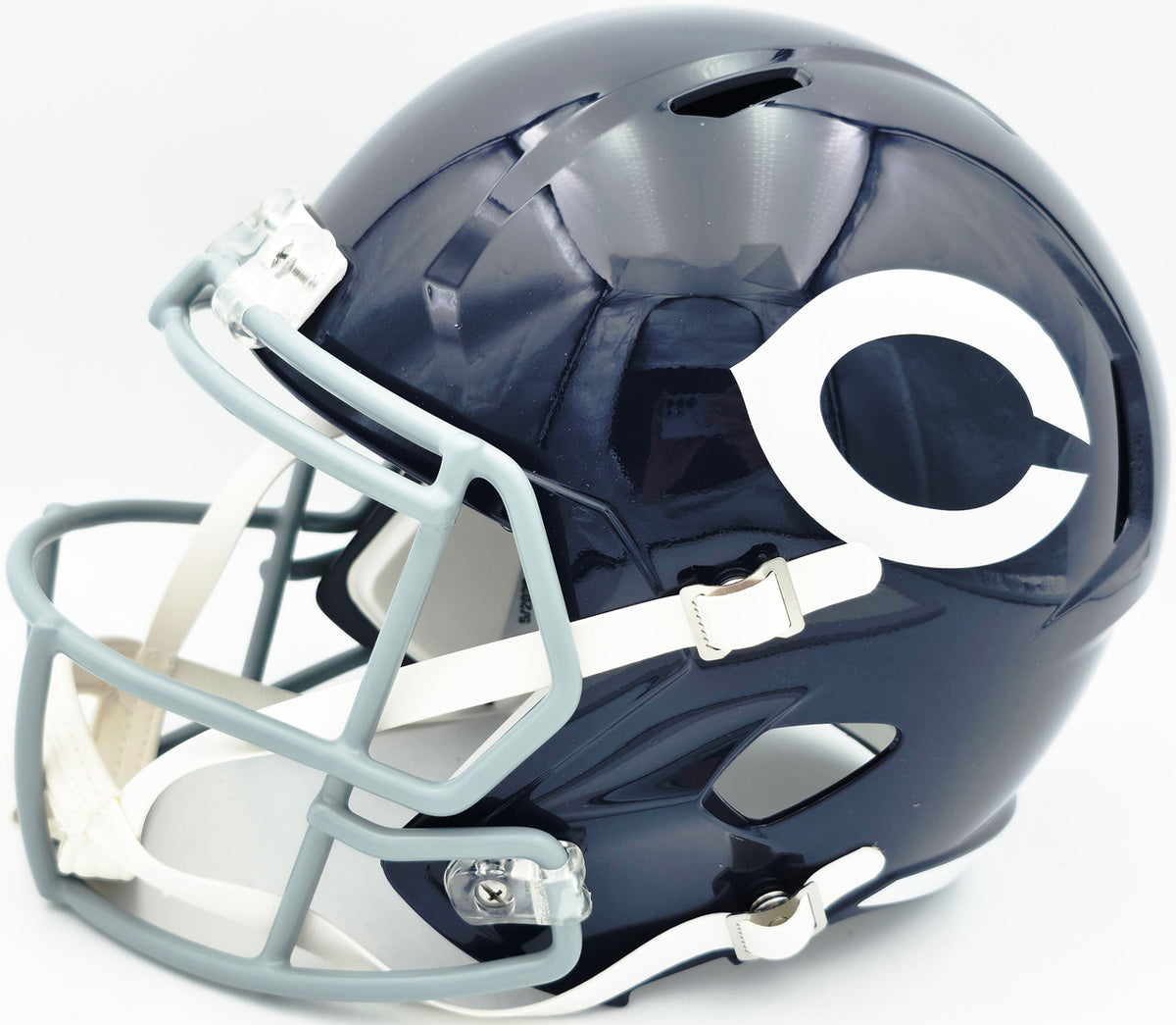 Brian Urlacher Autographed Chicago Bears Blue Full Size Throwback Speed Replica Helmet (In White) "HOF 18" Beckett BAS Witness Stock #261935