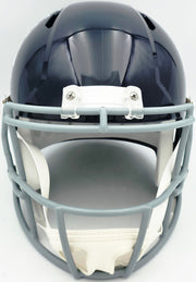 Brian Urlacher Autographed Chicago Bears Blue Full Size Throwback Speed Replica Helmet (In White) "HOF 18" Beckett BAS Witness Stock #261935