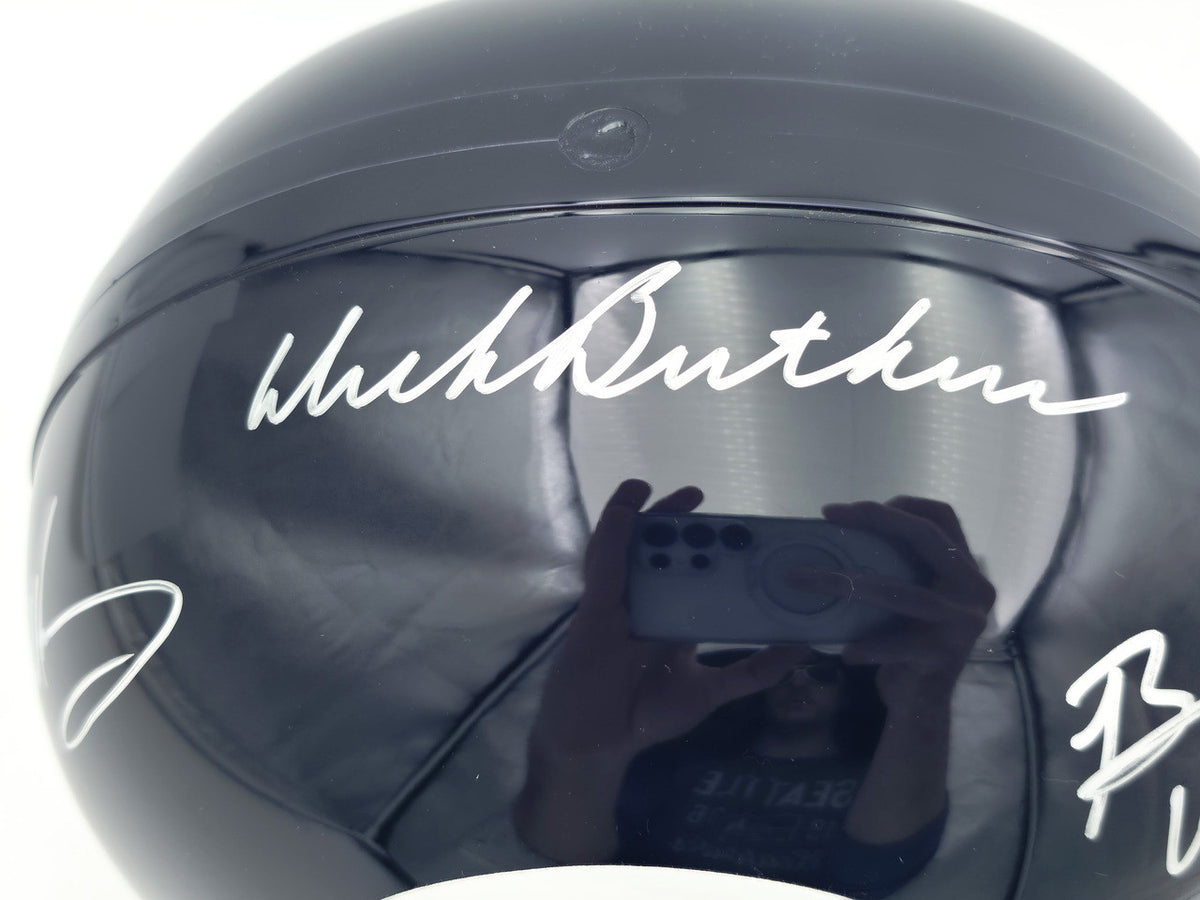 Dick Butkus, Mike Singletary and Brian Urlacher Autographed Chicago Bears Blue Full Size Speed Replica Helmet Beckett BAS Stock #261937