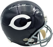 Dick Butkus, Mike Singletary and Brian Urlacher Autographed Chicago Bears Blue Full Size Speed Replica Helmet Beckett BAS Stock #261938